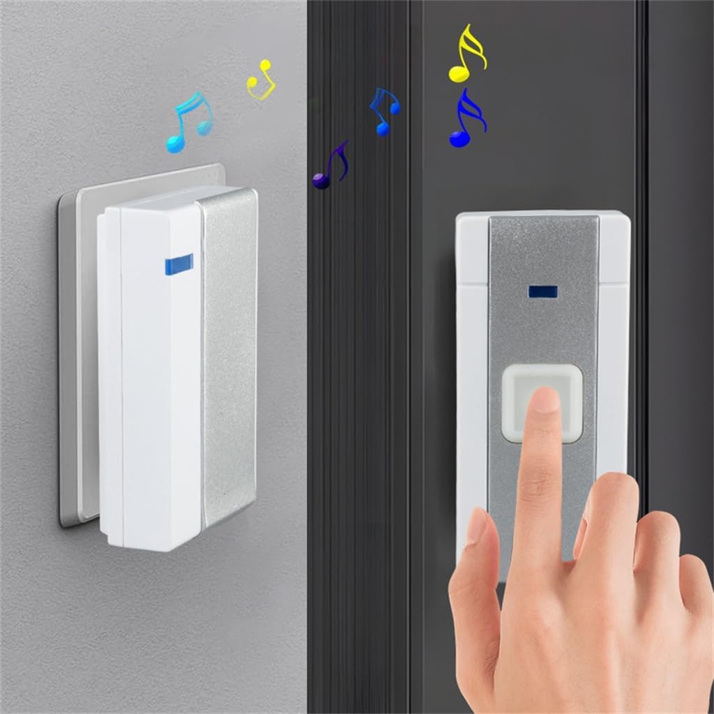 HBJWOV Doorbell AC Household Music Doorbell Elderly Remote Control Pager Doorphone