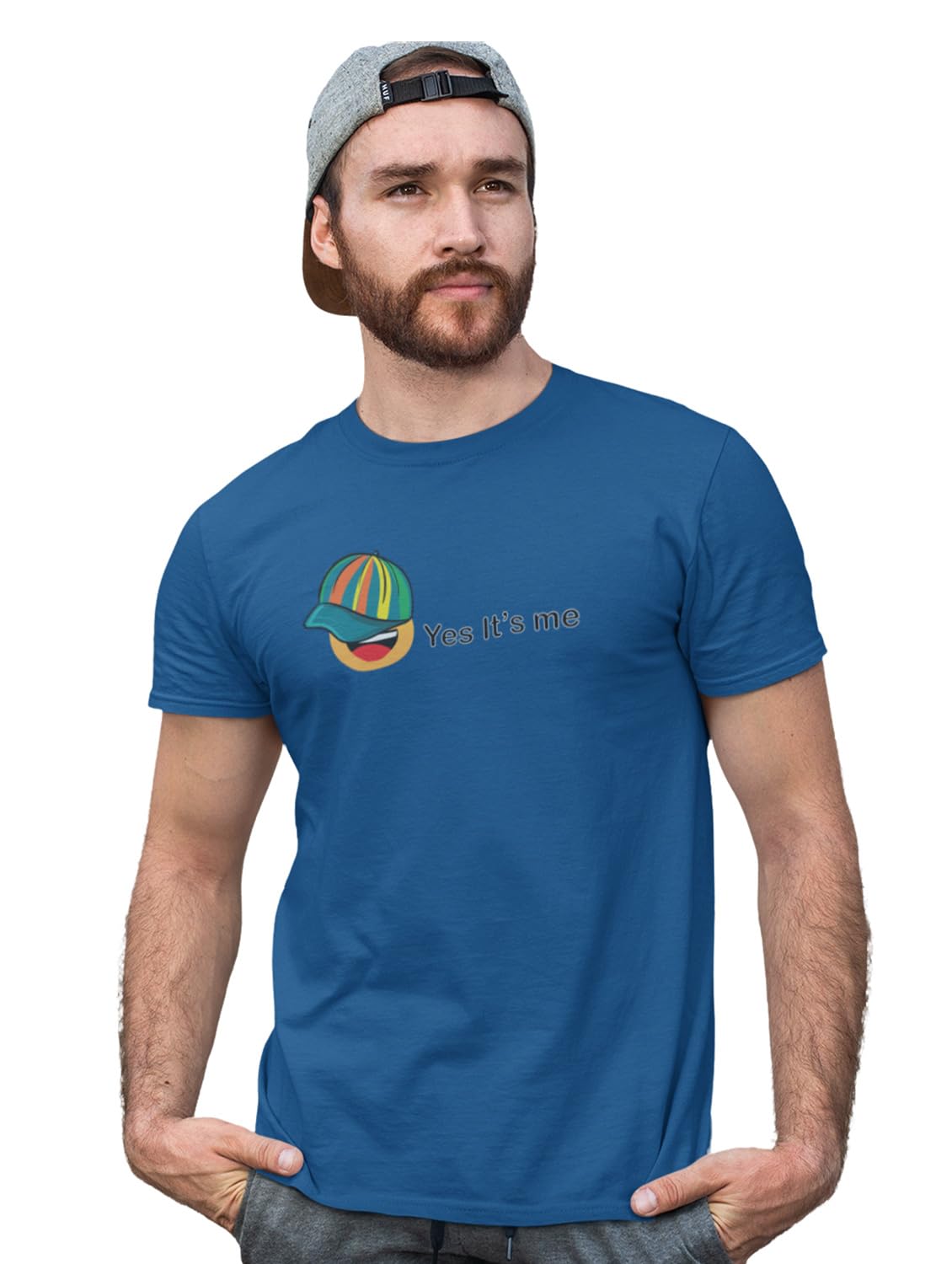 I Am The Boss T-Shirt for Men Casual (Blue) Printed with Short Sleeve