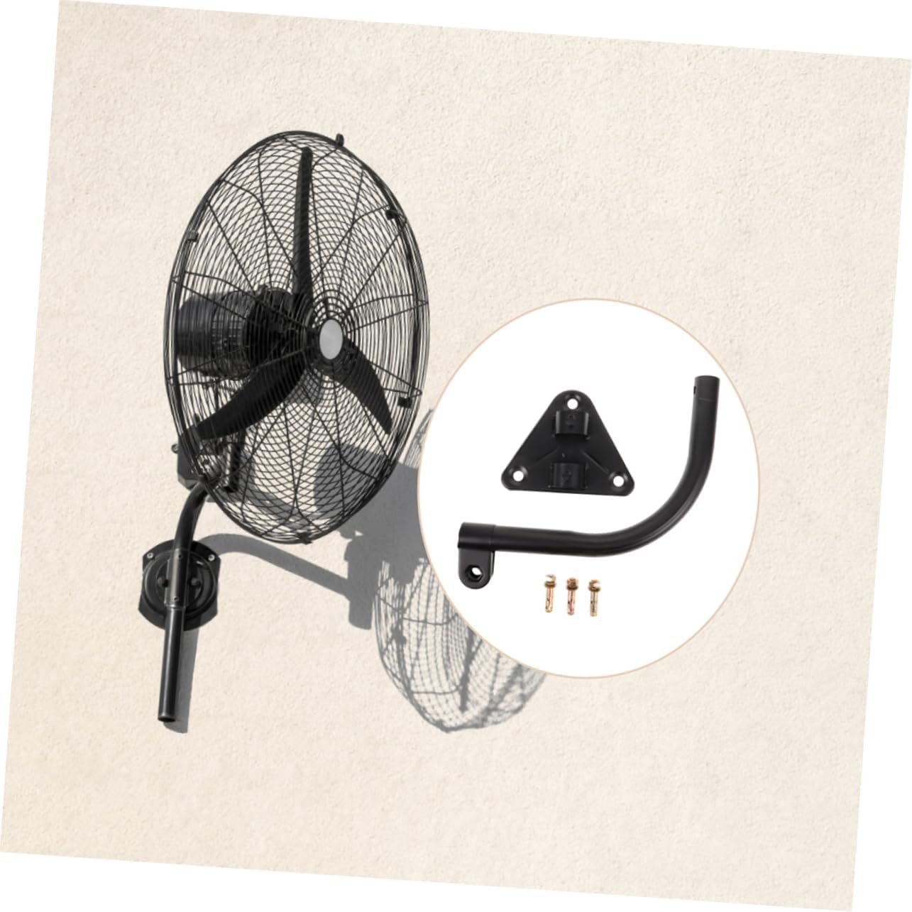 2set Wall Fan Mounting Bracket with Plate and Curved Pole Sturdy Iron Design for Easy Installation Home and Industrial Spaces Compatibility for Various Electric Fans