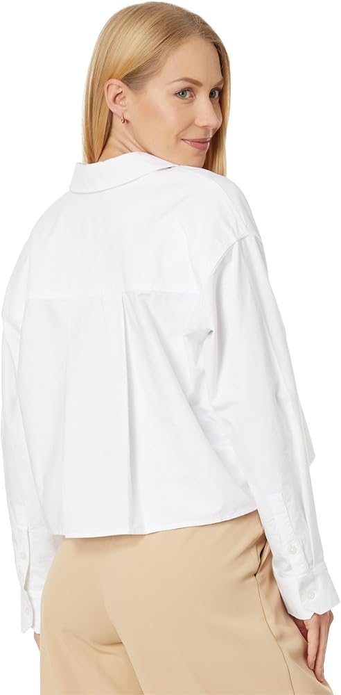 Madewell The Signature Oxford Crop Shirt Eyelet White 2XL (Women's