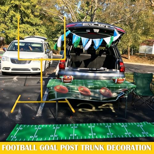 Jenaai Gaint 70.8 X 31.5 Football Party Decoration Large Plastic Football Goal Field Post Centerpiece for Game Day Soccer Bowl Birthday Sport Party Outdoor Indoor Decor - Thumbnail 6