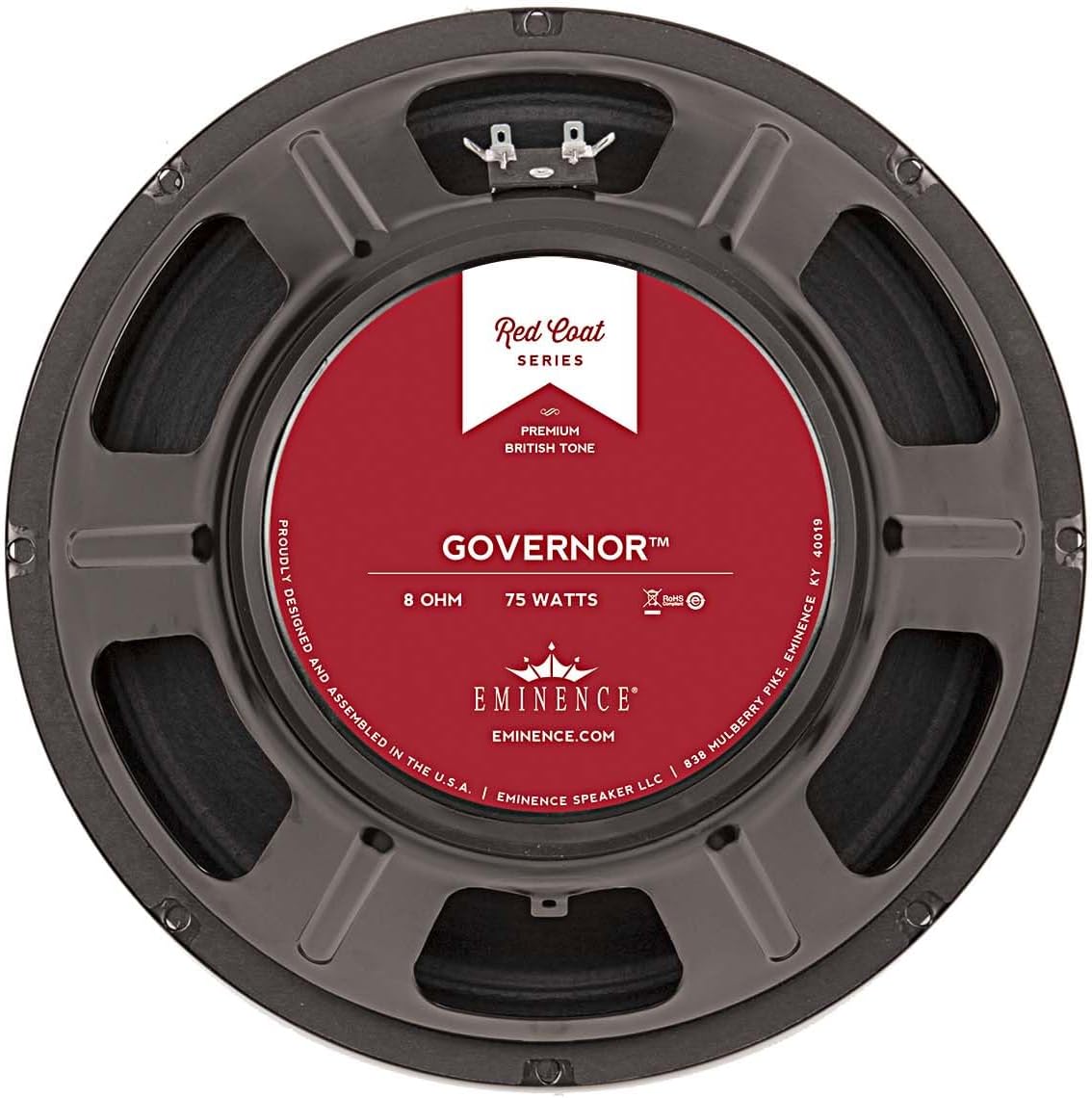 Eminence Red Coat Series The Governor 12" Guitar Speaker, 75 Watts at 8 Ohms