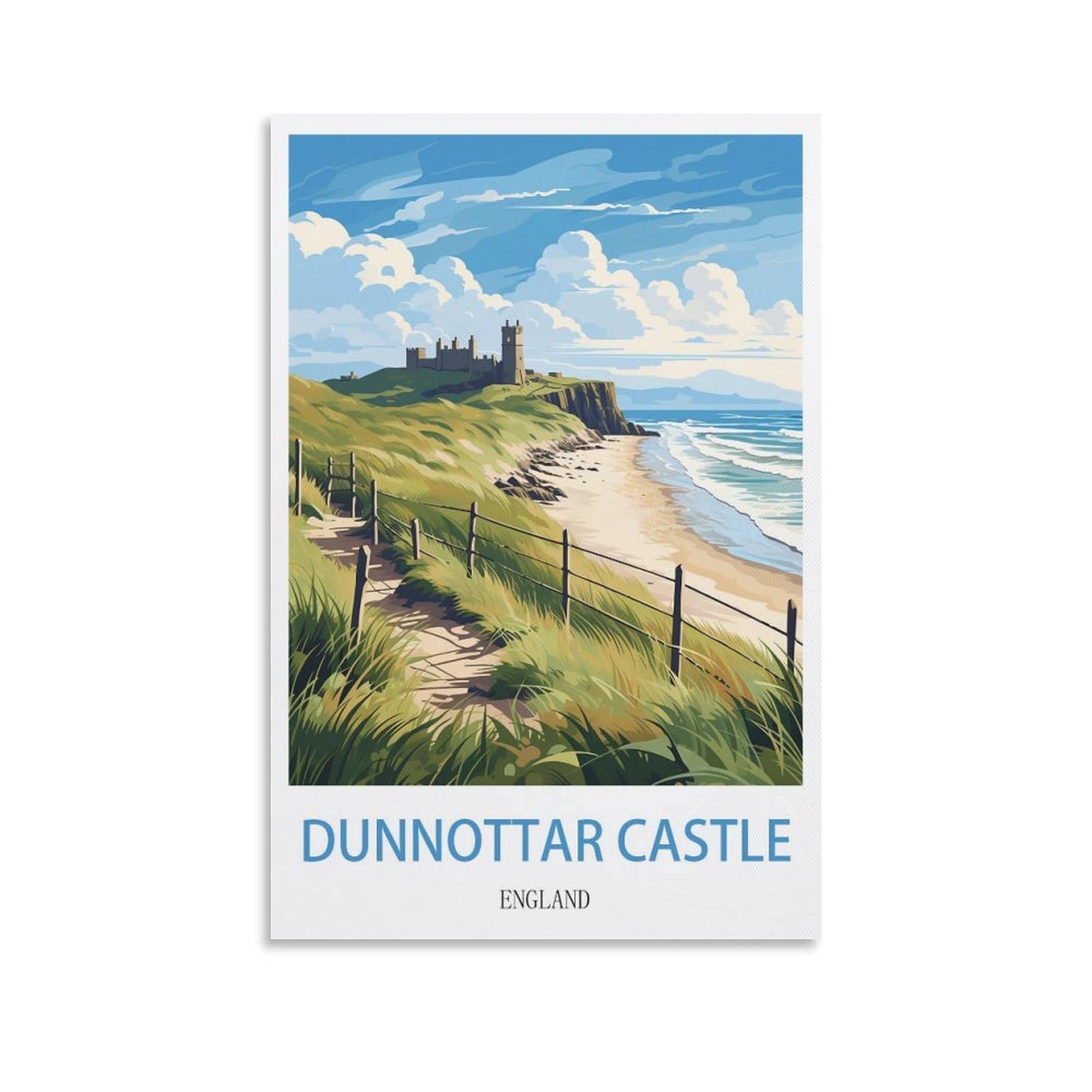 Ezmlfa S182 5D Diamond Art Kits For Beginner,Dunnottar Castle England,Diamond Art Kits Gem Cross Stitch Easy Kits For Beginner Crystal Art Crafts Home Wall Decor 40X50cm