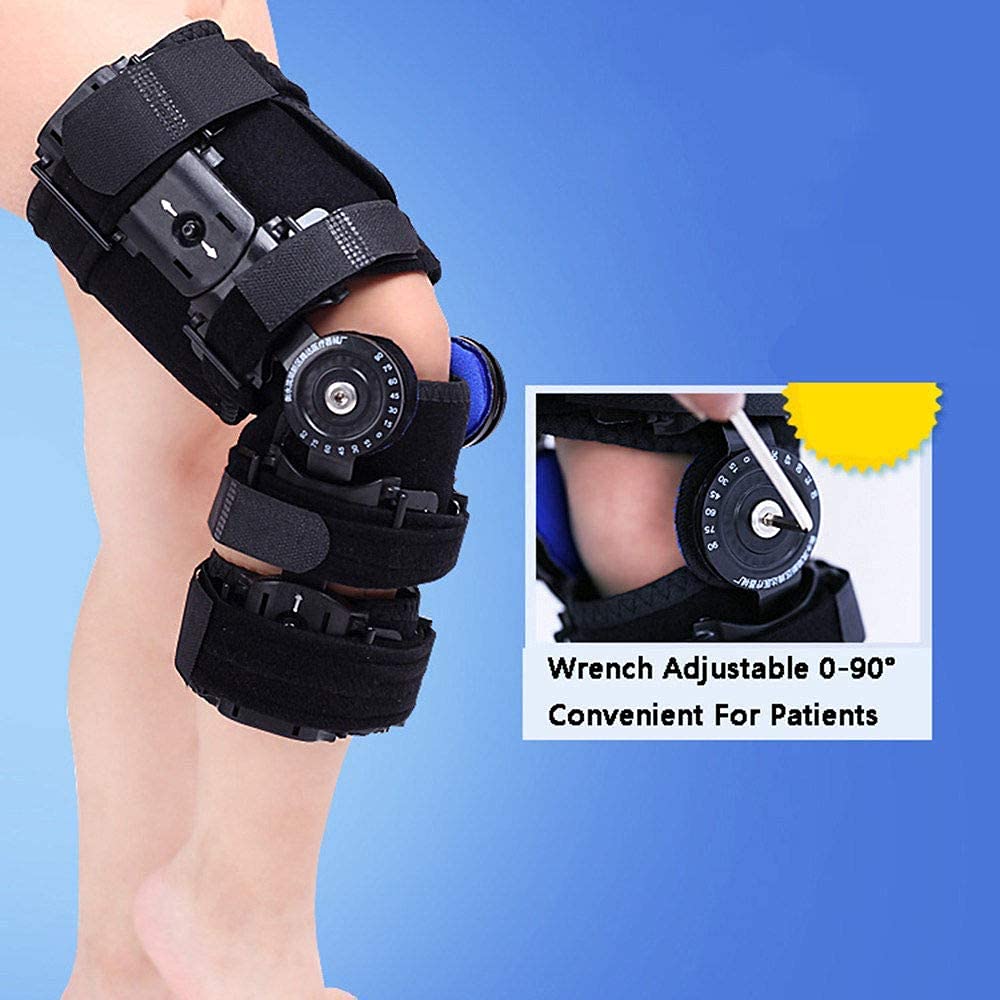 Ortesis de rodilla con bisagra Rodillera articulada para niños, rodillera postoperatoria para estabilización de recuperación, órtesis de rodilla ajustable, envoltura de compresión deportiva para corr