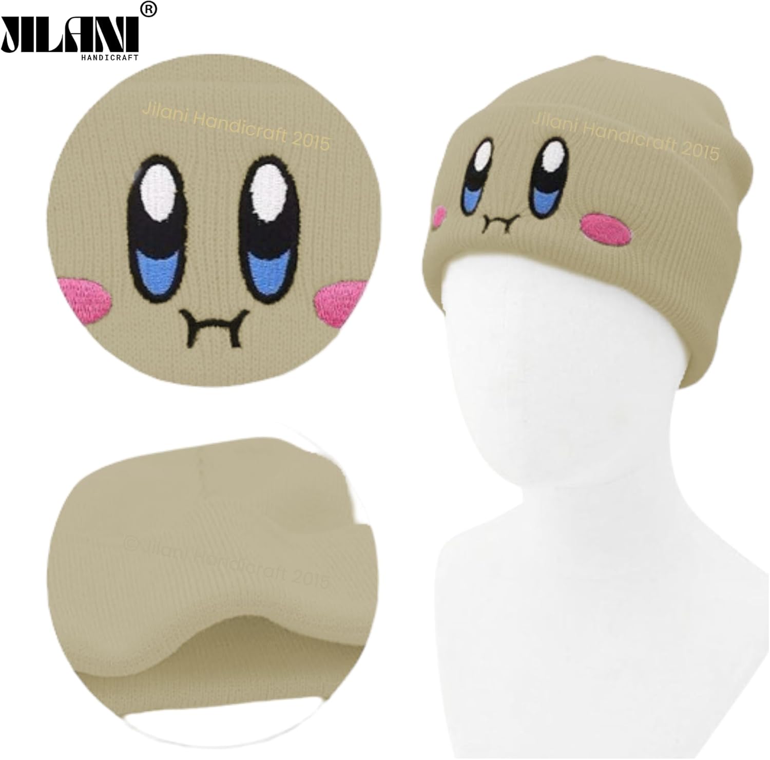 JILANI HANDICRAFT Kid-by Beanie Cute Anime Hat Kawaii Accessories Beanie Slouchy Embroided Face Knit Hats for Adult - Image 5