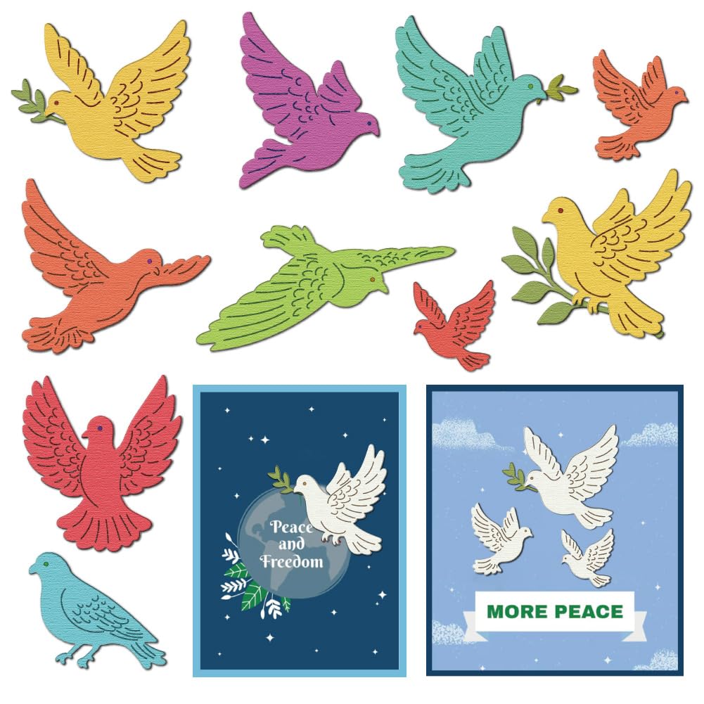 DELORIGIN Peace Pigeon Cutting Dies Bird Card Making Die Stencil Carbon Steel Die Cuts Card Scrapbooking Embossing Template Dies for Greeting Cards Paper Craft Album Invitation Decor
