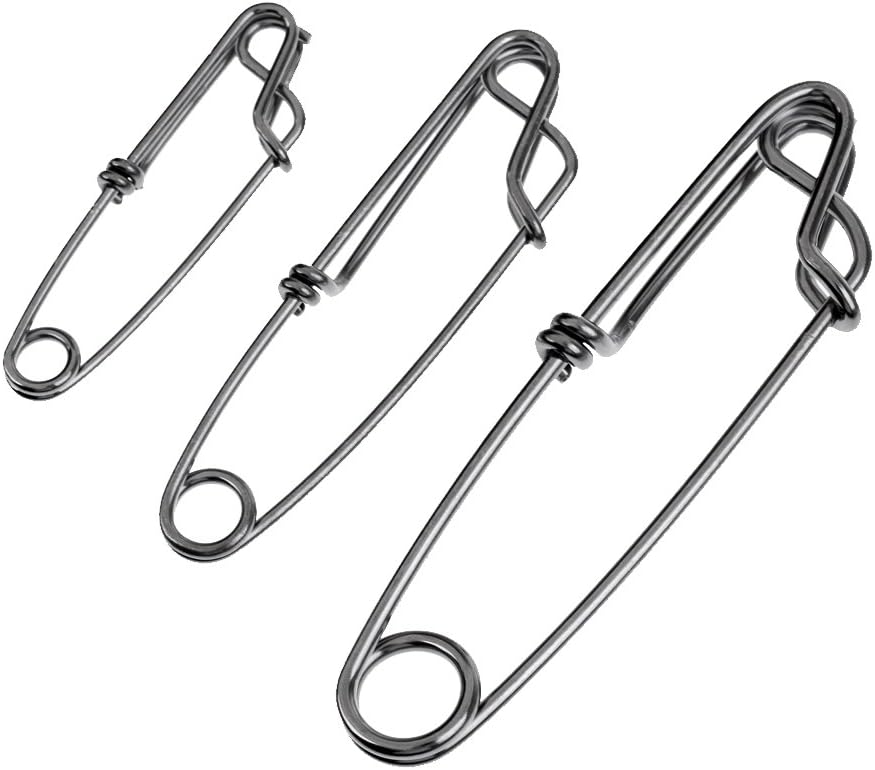 200Pcs Stainless Steel Long Line Longline Clips for Fishing Snapper Shark, 60mm