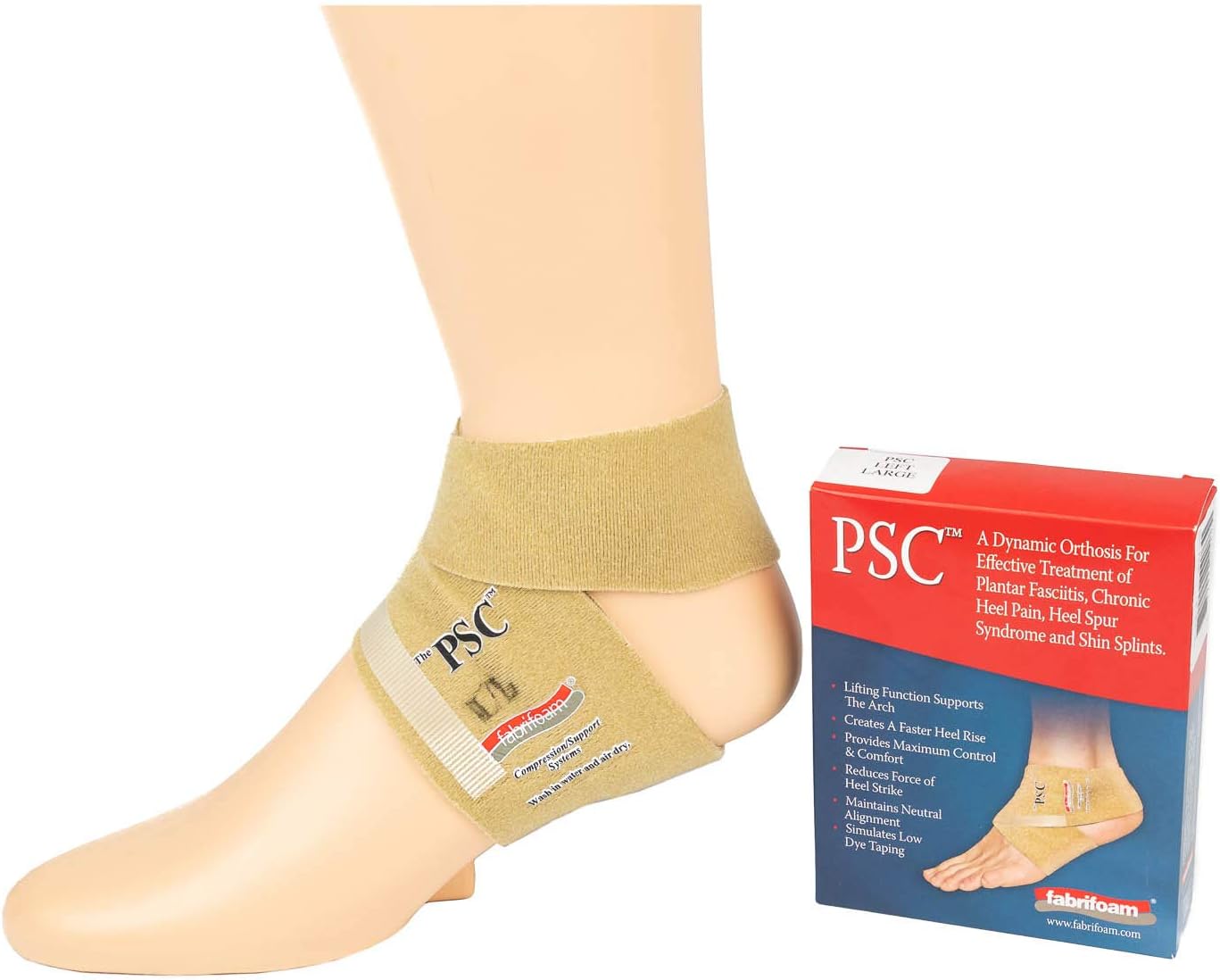 The Pronation Spring Control (PSC) Ankle Wrap, Left, Large, For Plantar Fasciitis, Heel Pain, Heel Spurs, and Shin Splints