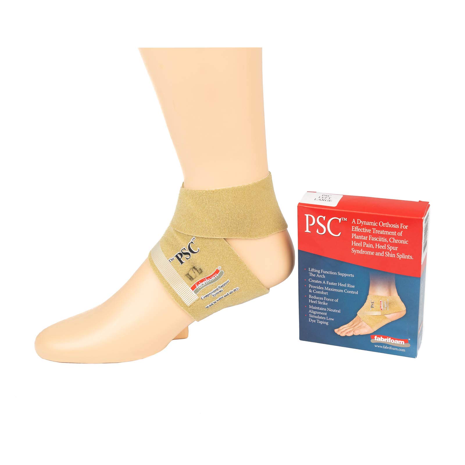 Fabrifoam The Pronation Spring Control (PSC) Ankle Wrap, Left, Large, For Plantar Fasciitis, Heel Pain, Heel Spurs, and Shin Splints