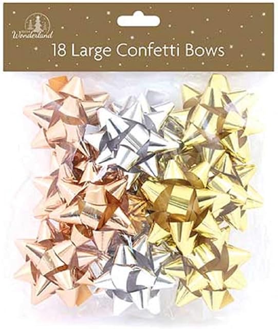 18 Large Gift Bows, Silver, Gold and Rose Gold Bows for Christmas