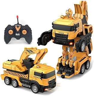 سيارة تحكم عن بعد متعددة التحولات من Next Store، روبوت هندسي متحول مع أضواء وموسيقى، حفار ورافعة وشاحنة تفريغ، لعبة ترفيهية وتعليمية للأطفال، مثالية للهدايا.