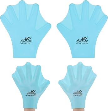 M METERXITY Silicone Swimming Gloves Webbed Swim Gloves Finger Frog Type Swim Training Gloves Water Resistance for Swimming/Diving/Water Aerobics