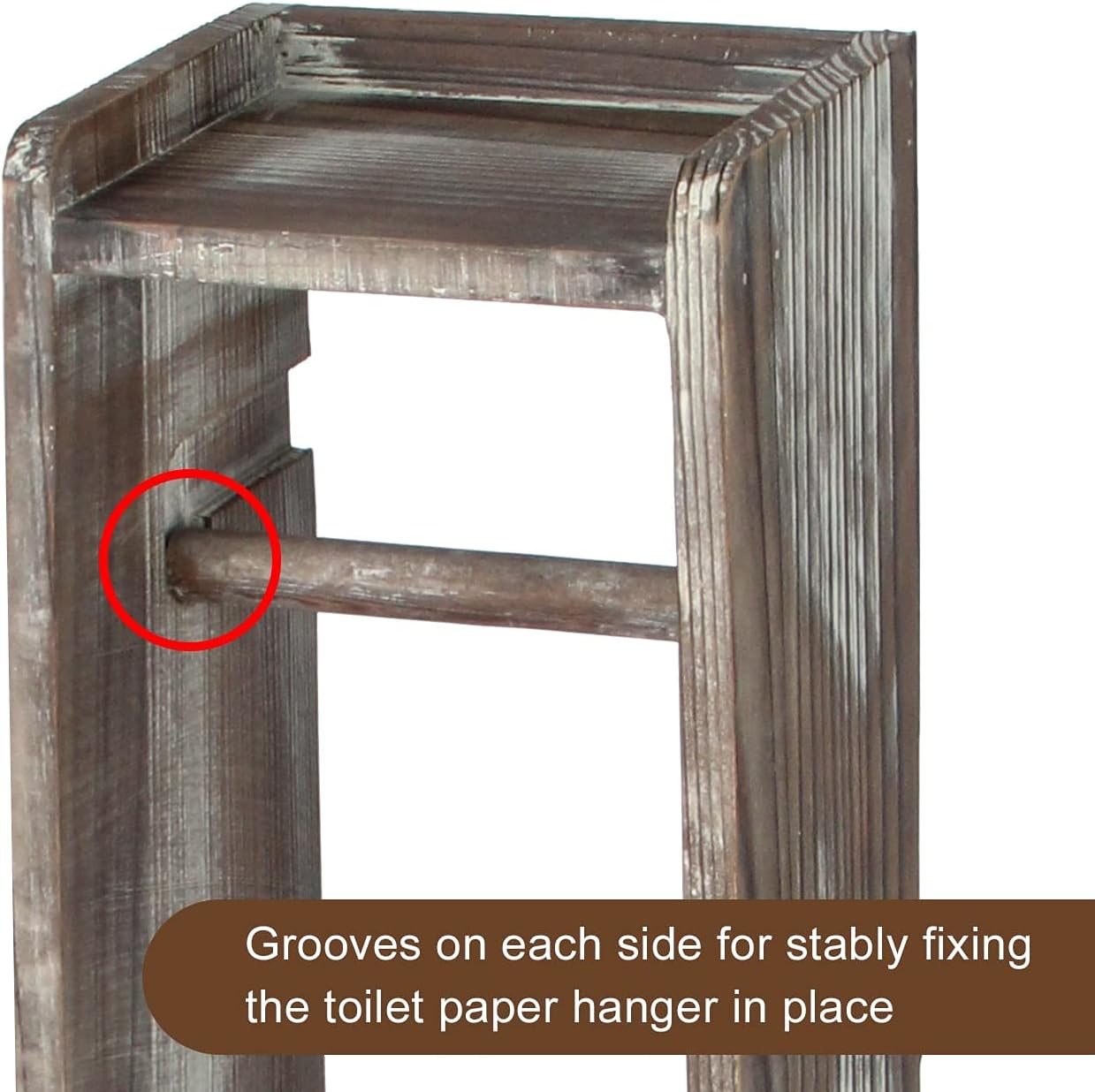 J JACKCUBE DESIGN Rustic Wood Toilet Paper Holder Roll Tissue Stand Freestanding Dispenser with Storage Bathroom Cabinet with Drawer- MK565A