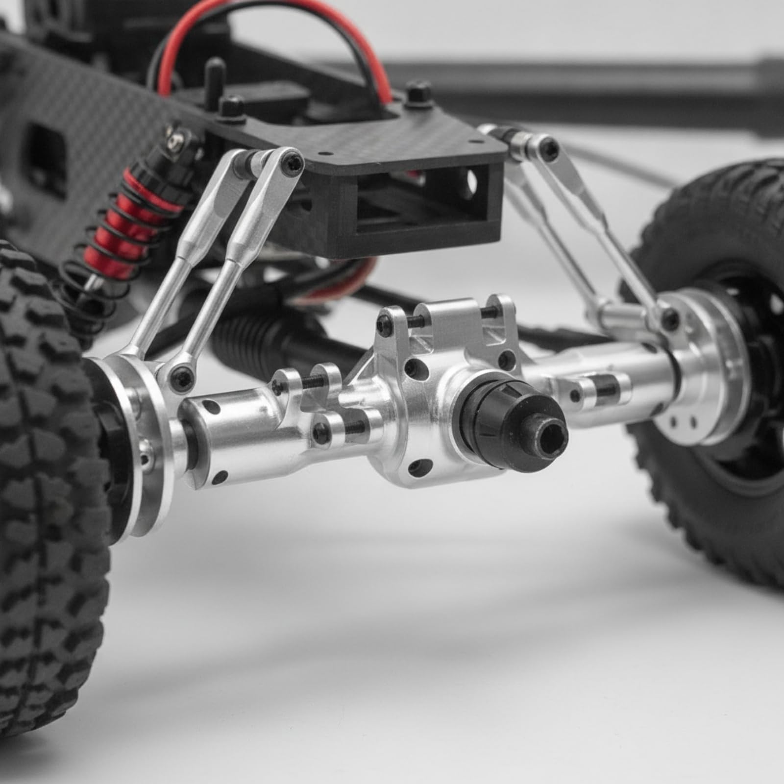 harayaa Pieza Eje Trasero para Auto RC Escala 1 10 con Aluminio 6061 Calidad y Protección Mejorada para Engranajes Acuada para Vehículos Radiocontrolados con Dimensiones 132.5 Mm por, Plateado