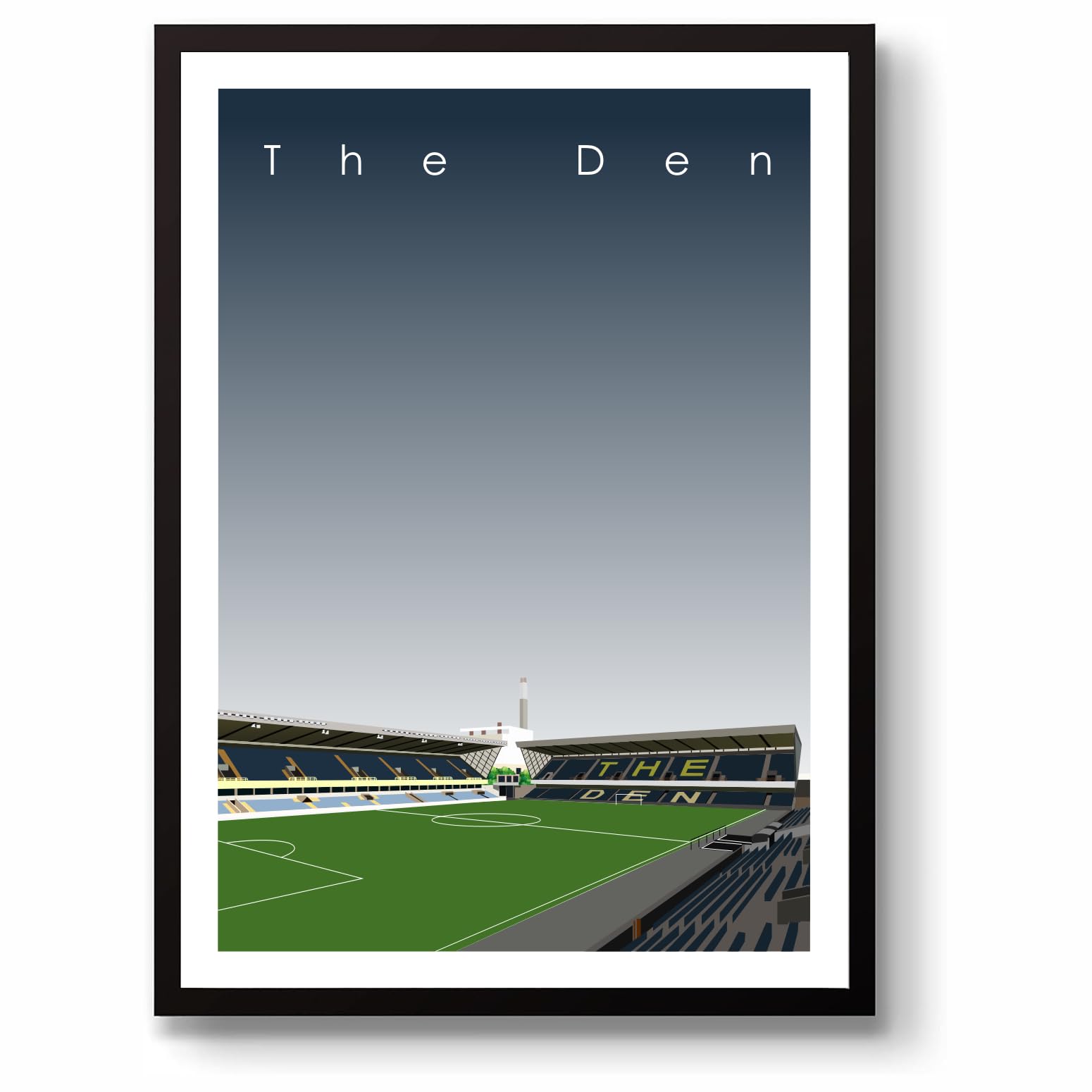 GroundDesigns MILLWALL FC Football Gift THE DEN Stadium Art Unframed A3 Print MFC