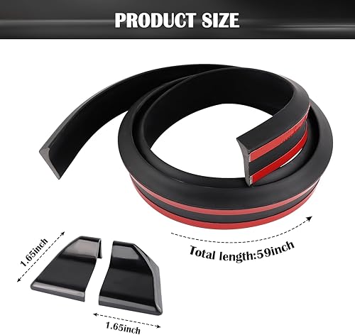 Miniatura 8 de Alerones de 4.9 pies para automóviles  Alerón trasero brillante 3D para decoración de coche  Alerón universal de goma sin perforaciones para