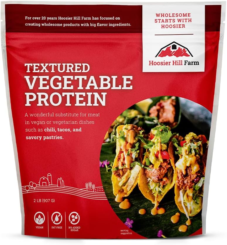 Hoosier Hill Farm Textured Vegetable Protein, 2LB (Pack of 2)