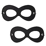 AIMIKE 2Pcs Superhero Masks, Black Felt Eye Mask, Halloween Dress Up, Adjustable Half Mask With Elastic Rope - Great Party Cosplay Accessory