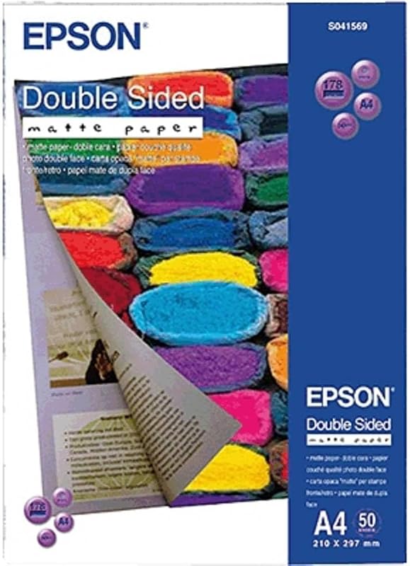 Papel fotográfico mate de doble cara Epson A4 (paquete de 50) C13S041569