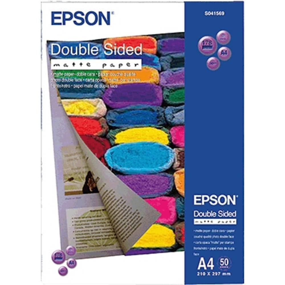 Original Epson A4 Double-Sided Matte Paper 178gsm - 50 Sheets (C13S041569)
