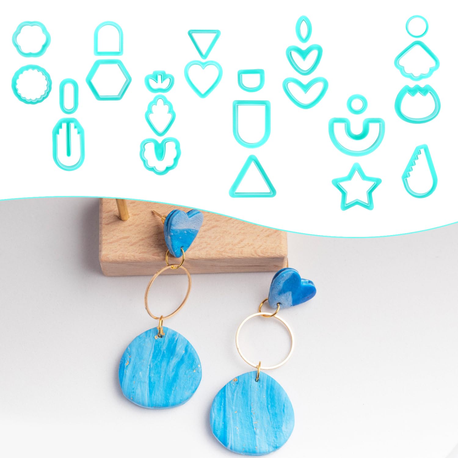 24er Set Boho Polymer Ausstecher – Formschnitt Für Ohrringe, Blumen & Geometrische Muster