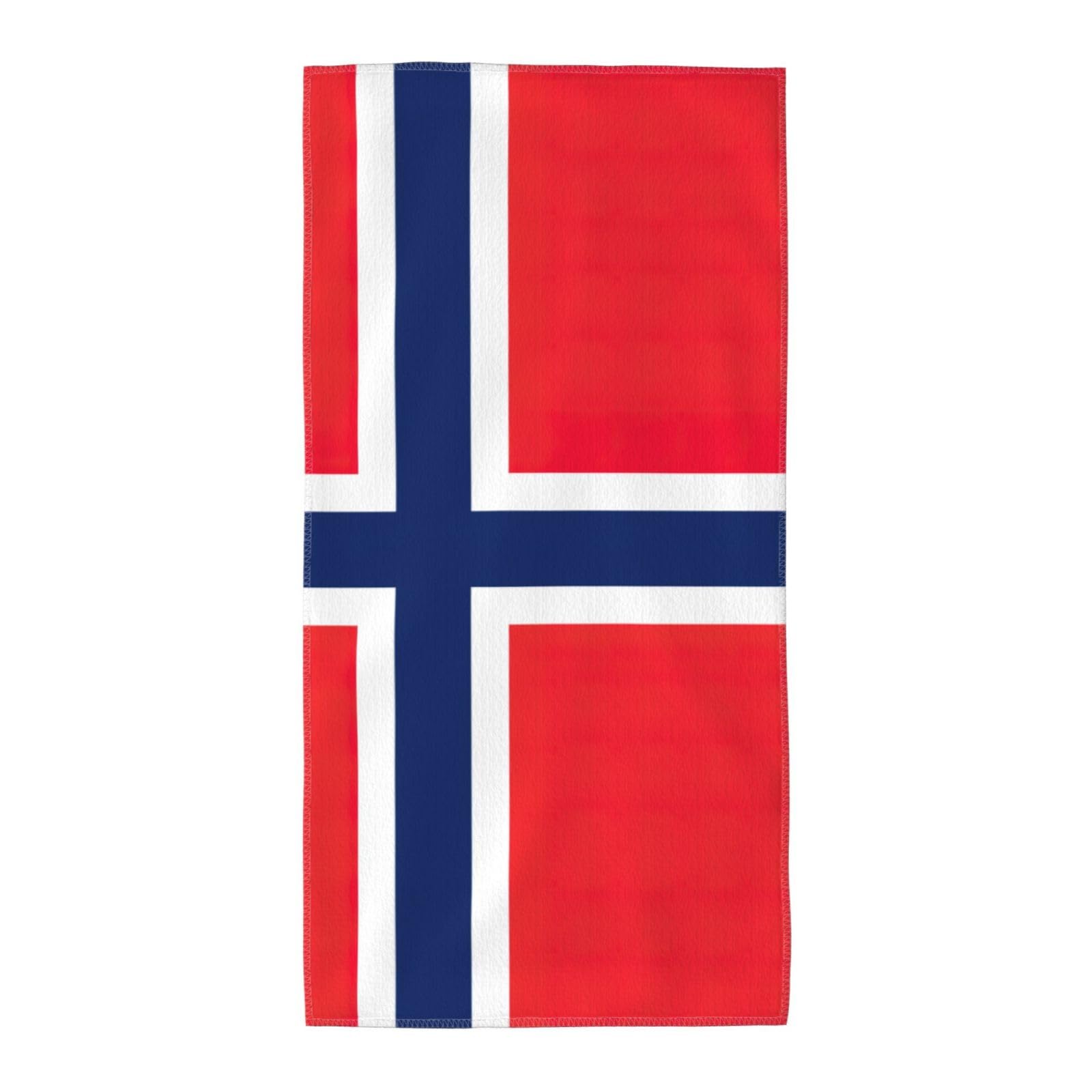 DIEzig Norwegian Flag Fashion Printed Long Bath Towel For Pool Side Seaside Holiday
