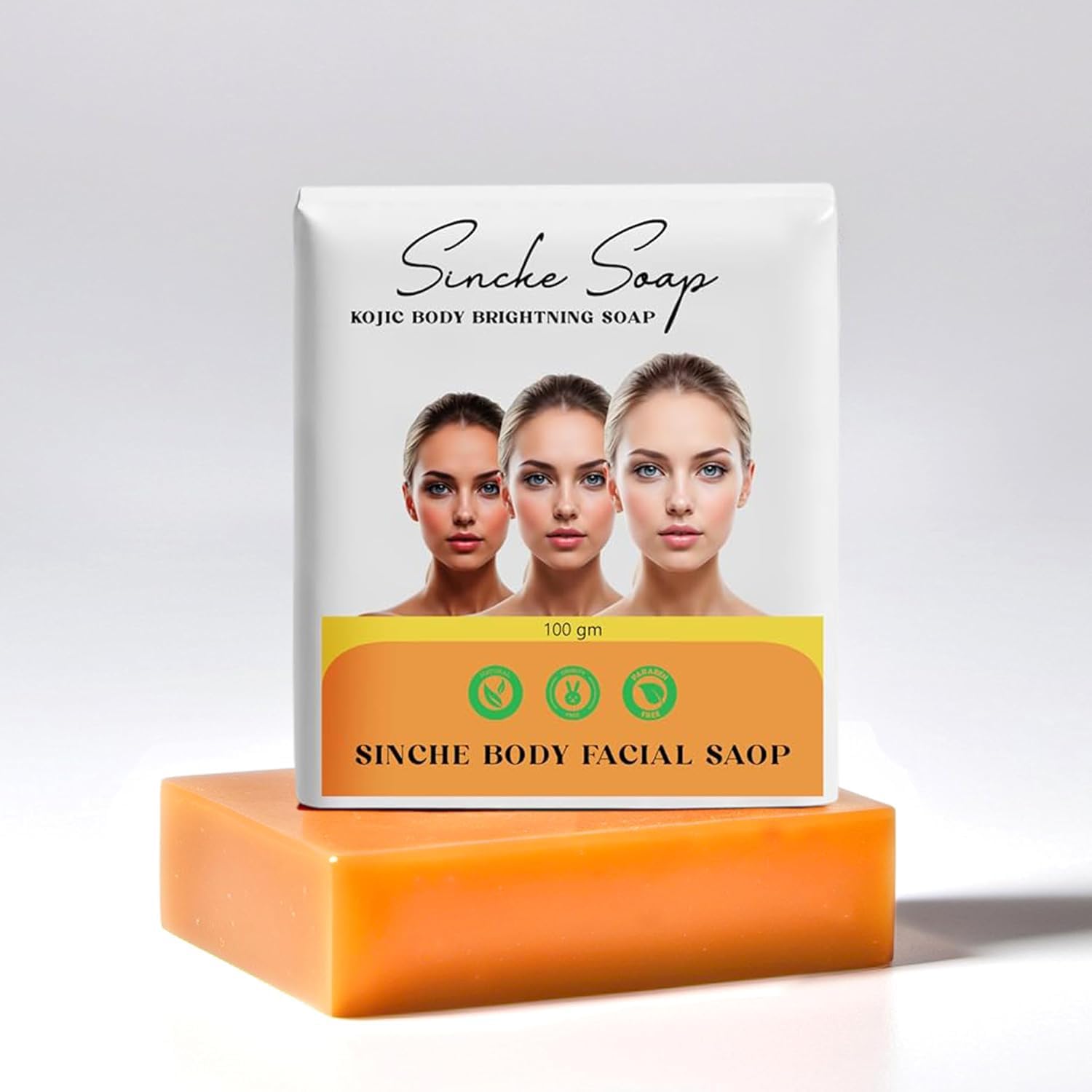 PINKIN Jiore Skincare Sinche Body Soap Natural & Nourishing Grams Gentle Cleanse & Moisturize with Herbal Extracts Suitable for All Skin Types (Pack of 3)