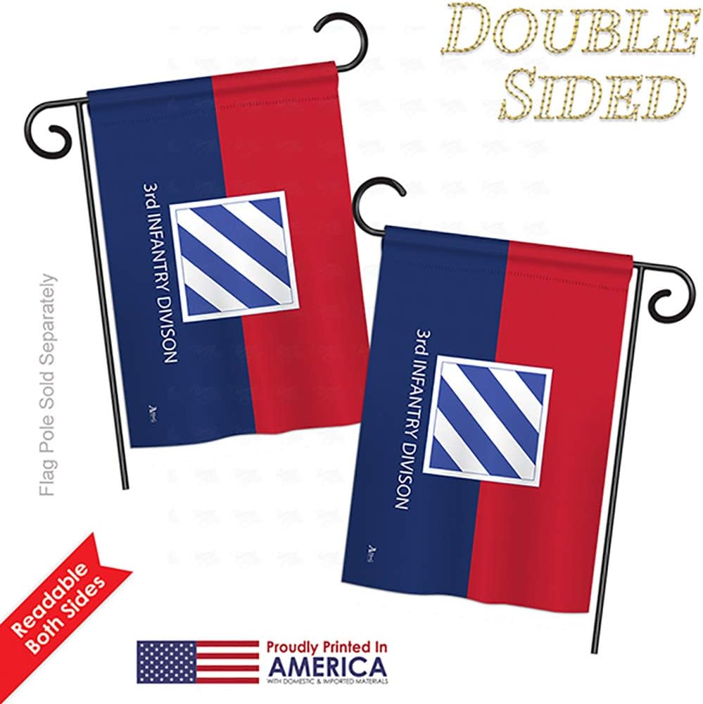 Army 3rd Infantry Division Garden Flag Armed Forces Rangers United State American Military Veteran Retire Official Small Decorative Gift Yard House Banner Double-Sided Made In USA 13 X 18.5