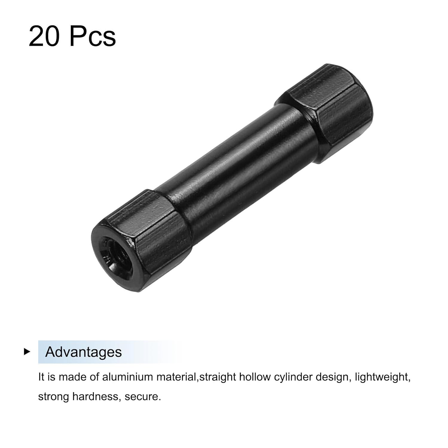 20 Pcs Hex Aluminum Standoff Column Spacer M3x25mm for RC Airplane Black HOAICH598