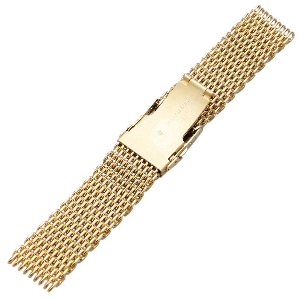 Pasek ze stali nierdzewnej męska bransoletka z siatki sportowej 18 mm 20 mm 22 mm 24 mm Złoto