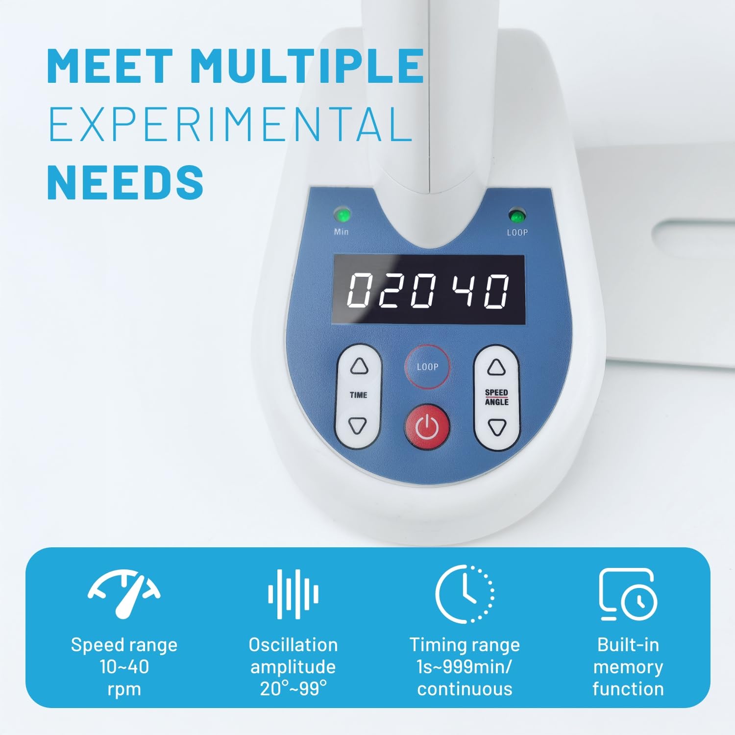 Mini tubo giratorio 3D de velocidad de 10-40 RPM para uso en laboratorio, gran capacidad para tubo centrífugo de 0.5/1.5/2/5/7/10/15/50 ml, tamaño pequeño para usar en refrigerador e
