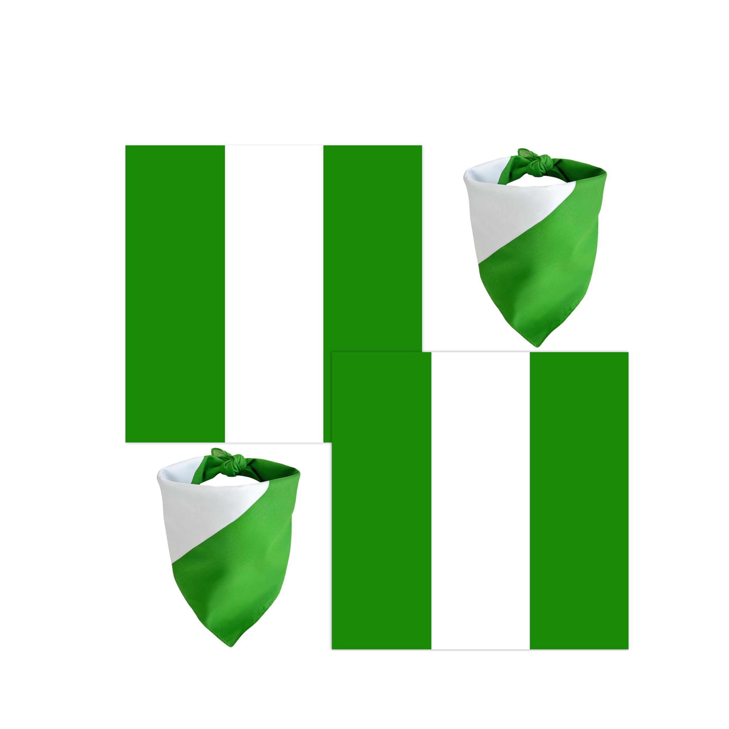 WEITBF 2 Pack Nigeria Flag Bandana Nigerian Scarf Bandanas Headband - 100% Cotton, 22 x 2…