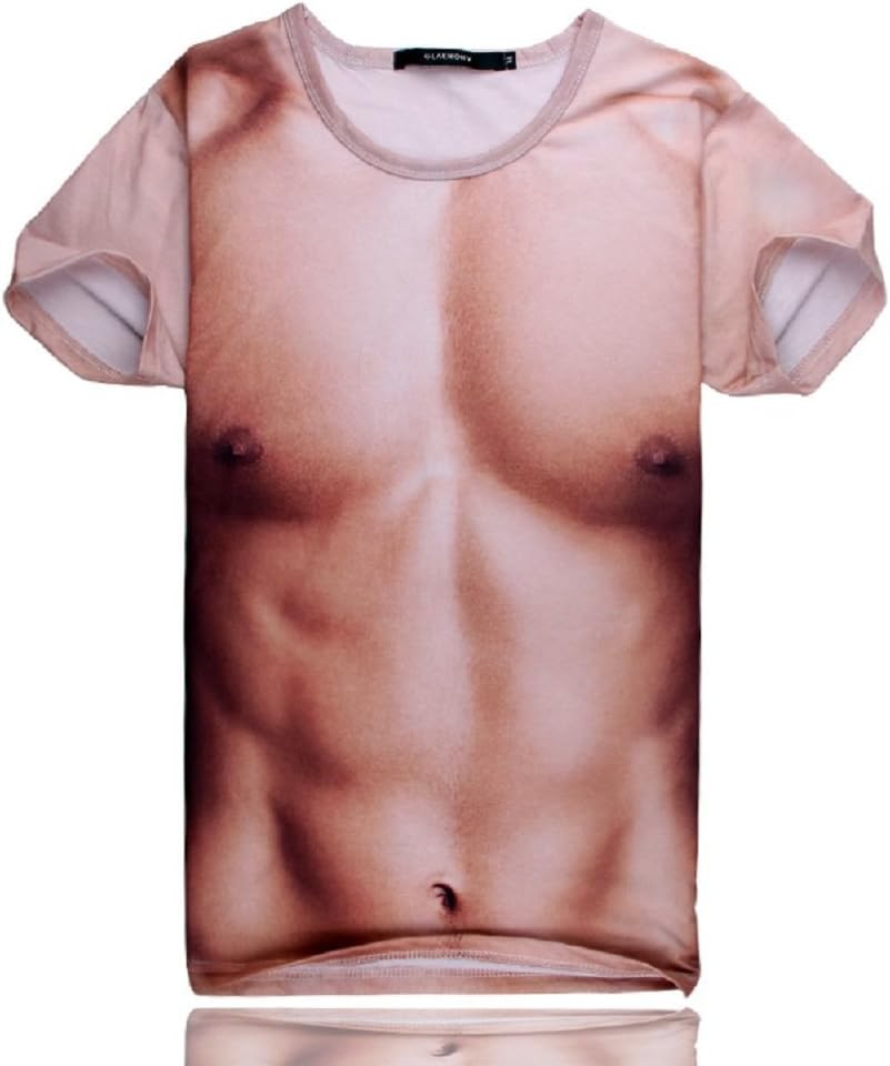 Men's 3D Printed Hip Hop Funky Round Neck Short Sleeve T-Shirts 028 Small
