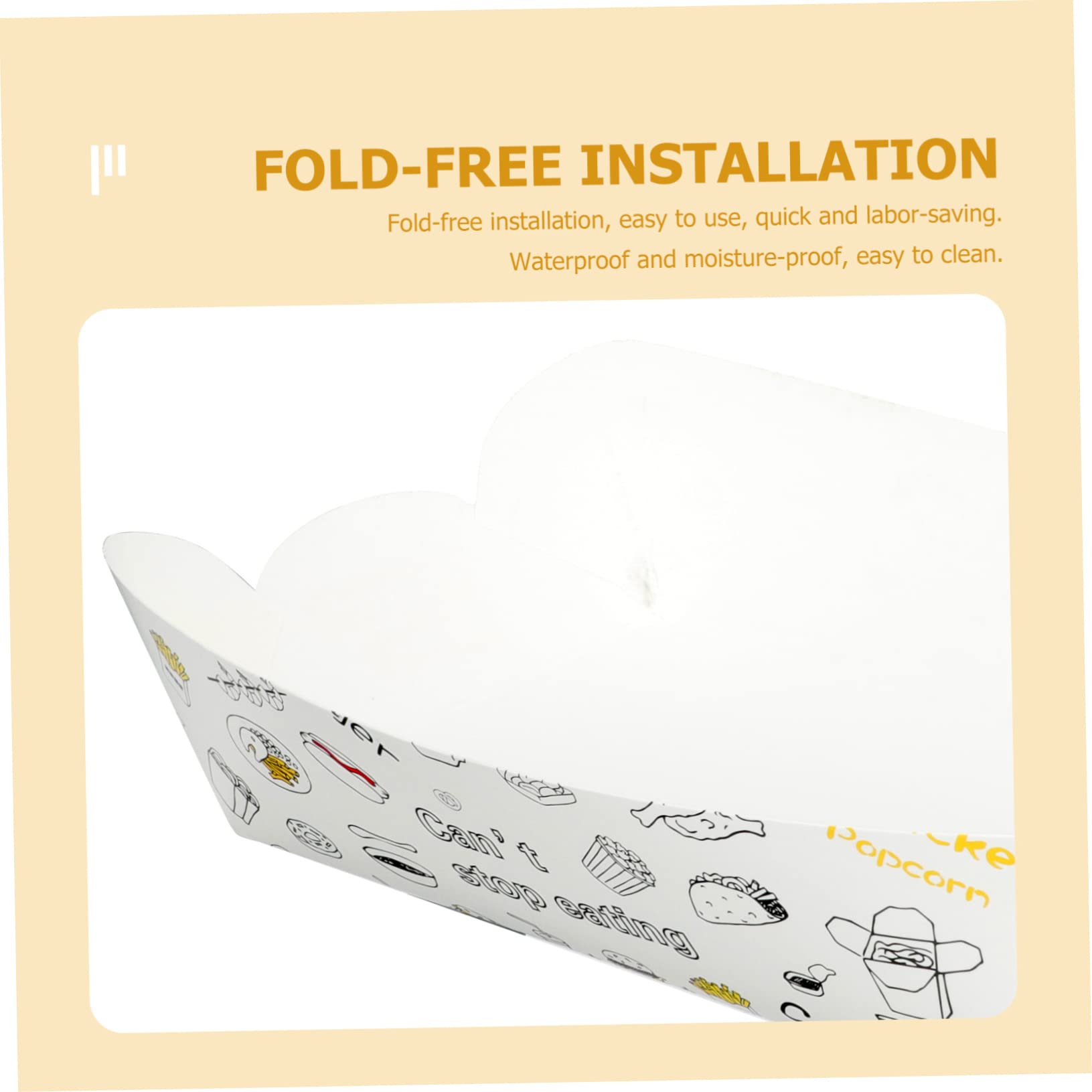 CIYODO 100Pcs Paper Food Serving Tray Fried Food Container for Parties Snack Wrapping Box Safe for Direct Food Contact for Home Kitchen Festivals and Picnics