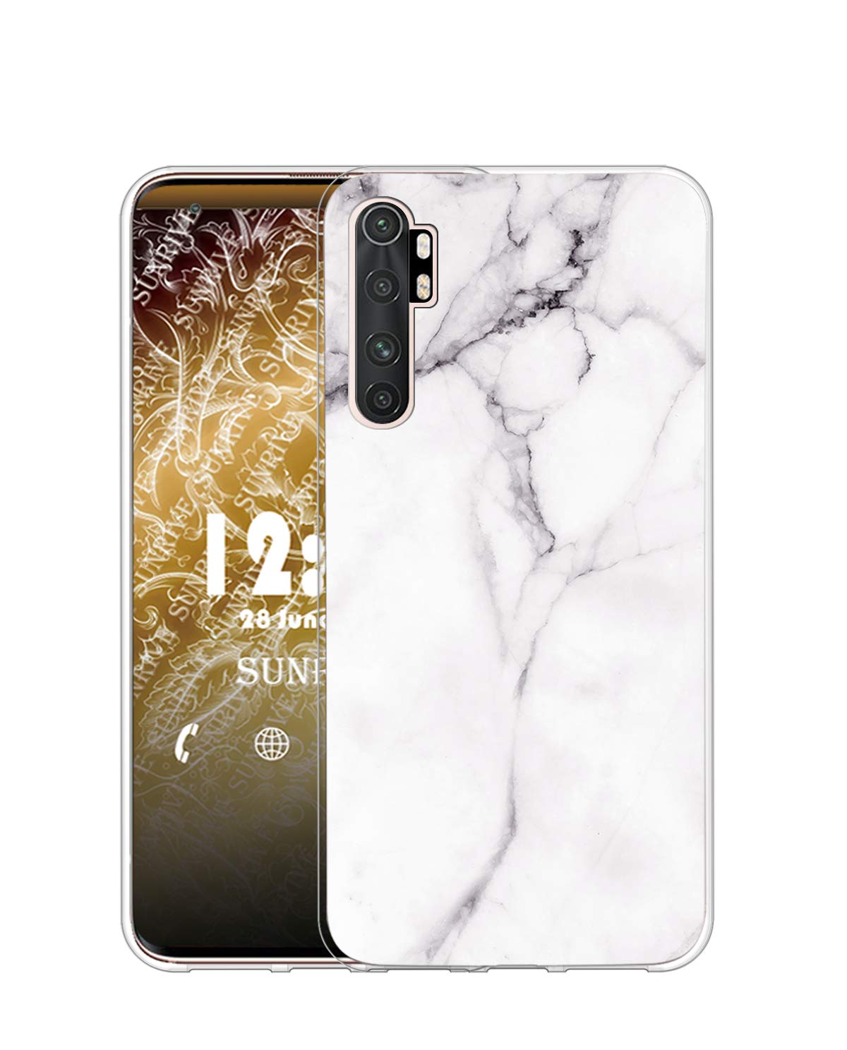 Sunrive Cover compatibile con HUAWEI P40 lite 5G,Custodia Case in molle matte Morbida Flessibile Antigraffio protettiva back Case(Nuvole,Luna,Cielo)+1 x Cordino Universale