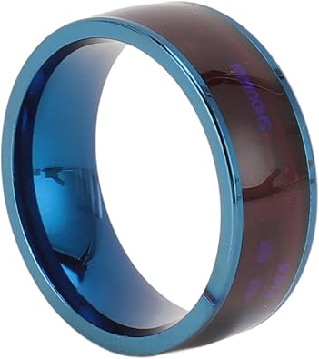Smart NFC Ring Steel Material for Door Lock File Transfer NFC Device Perfect Gift for Men All Around Sensing Technology Wearable Smart Ring for Cell Phone Blue