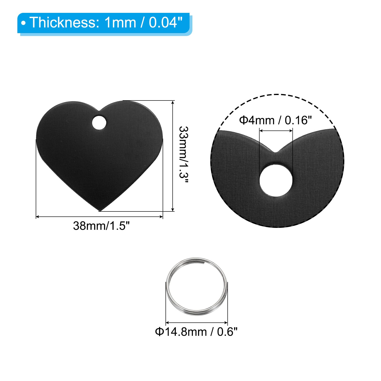 PATIKIL Aluminum Blank Tags 1.3 x 1.5 Inch - Image 2