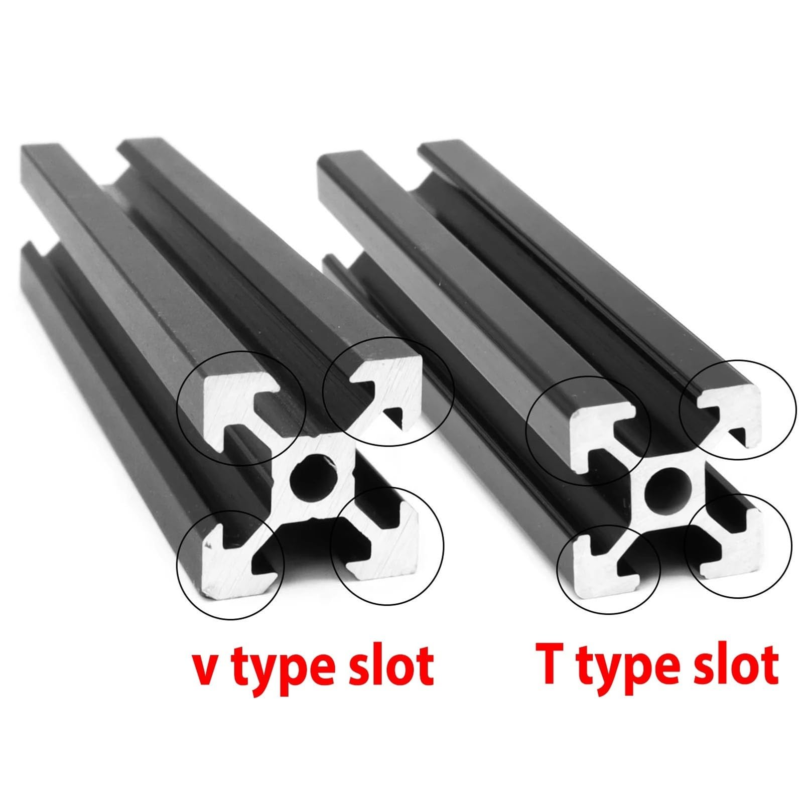 Perfil de extrusión de aluminio con ranura en V 2020 de 20 x 20 mm, riel lineal para banco de trabajo, valla industrial, estante de gabinete, riel extruido duradero, perfecto para proyectos de
