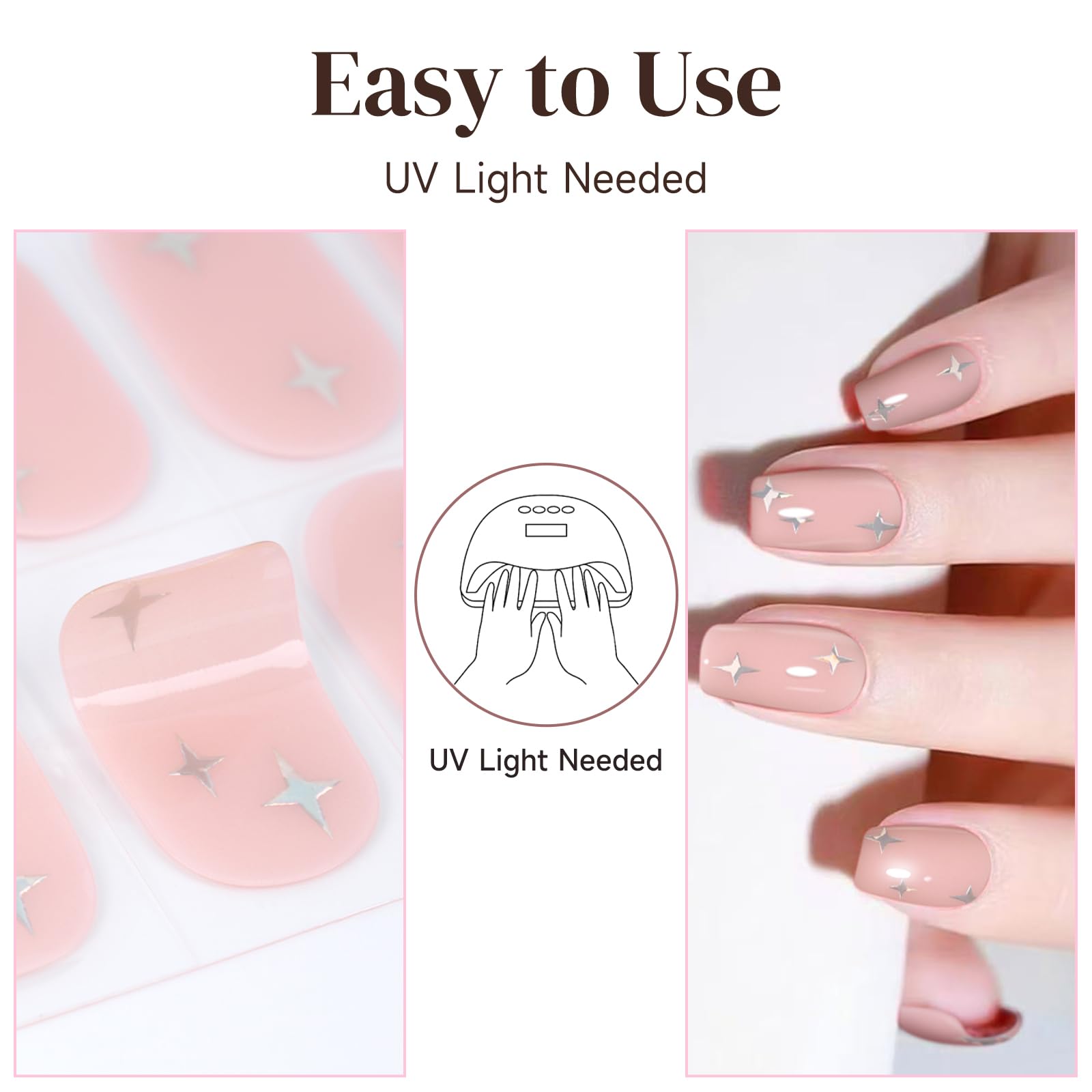 Nagelfolien UV-härtend – 28 Stück Gel-Nagelaufkleber Für DIY-Maniküre