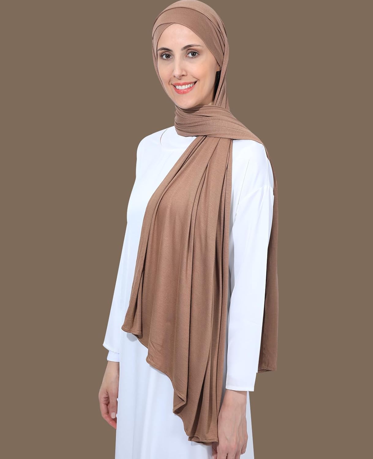 Instant Jersey Cotton Hijab Scarf for Women, Non-See Through Tieback Muslim Head Scarf - Image 5