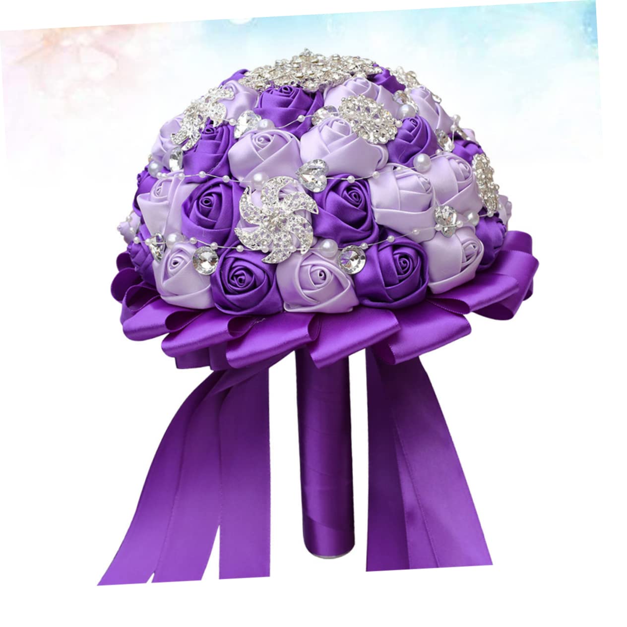 MAGICLULU 1pièce Bouquet De Mariage Artificiel avec Ruban Élégant pour Mariée Et Décoration De Mariage pour Photos