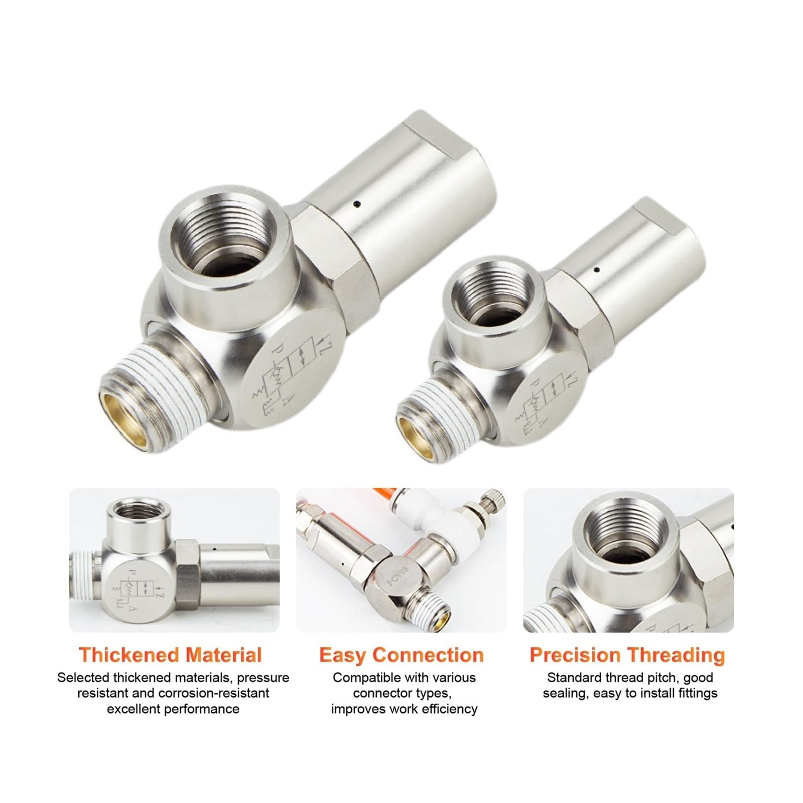PCV06 PCV08 PCV10 PCV15 Pneumatisches Pilot-Rückschlagventil, Luftansaug-Sicherheits-Rückschlagventil(PCV15-8mm)