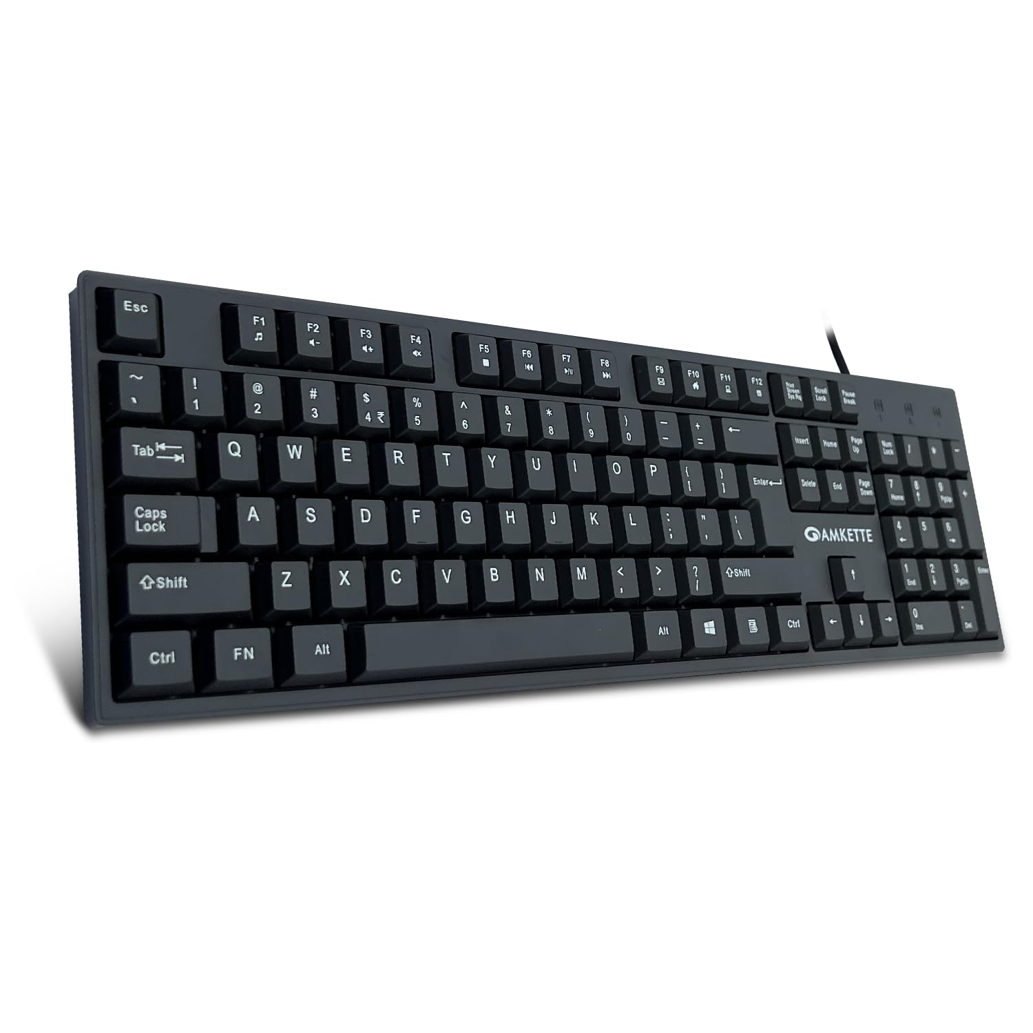 Amkette Lexus Neo Keyboard for Laptops, PCs, and USB-Compatible Devices | UV-Coated, Long-Lasting, Anti-Fade Keys | Spill-Resistant Design | Multimedia Keys | Comfortable Typing (Black)-image-11