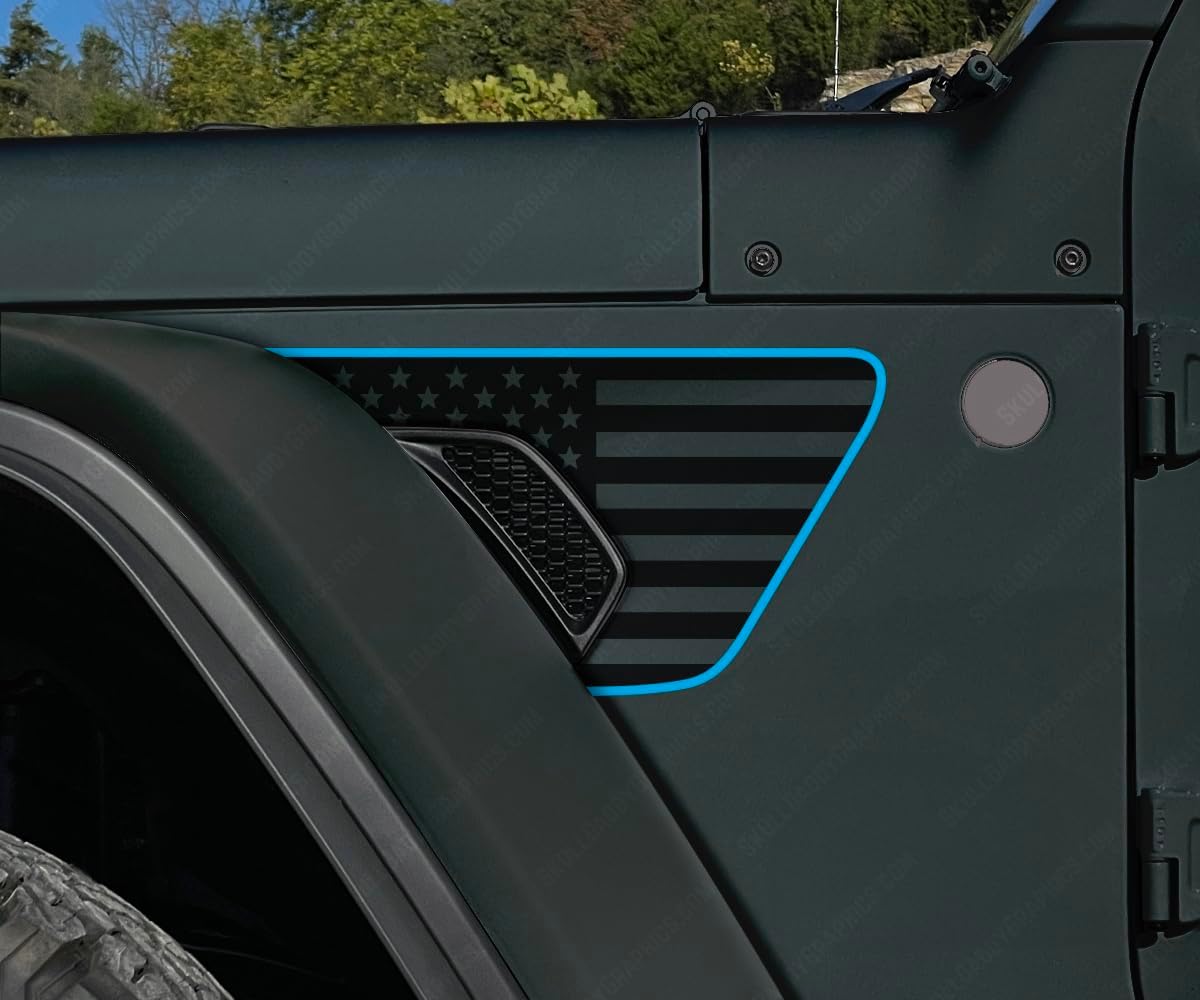 Skull Daddy Graphics Standard Vent Flags compatible with Jeep Wrangler Gladiator Rubicon Mojave 392 JL JT 2018-2025