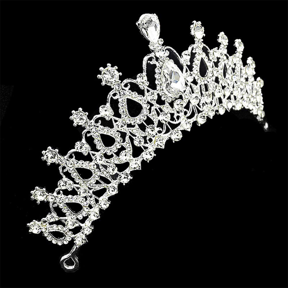Anglacesmade Bridal Tiara Rhinestone Tiara Gem Crown Crystal Hair Crown Bridal Headband Princess Headpiece Wedding Hair Accessories for Women and Girls - Image 2