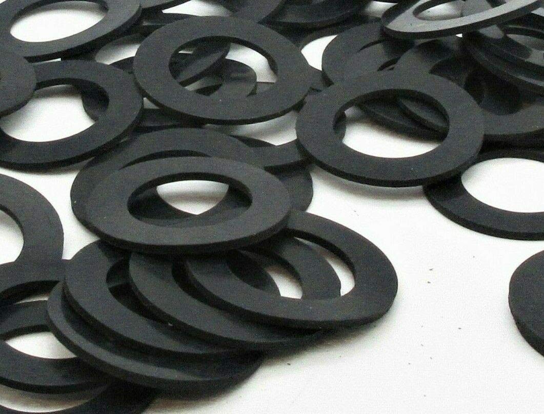 3/4'' ID Rubber Fender Washers 1 1/4'' OD. 1/16'' Thick. Various Pack