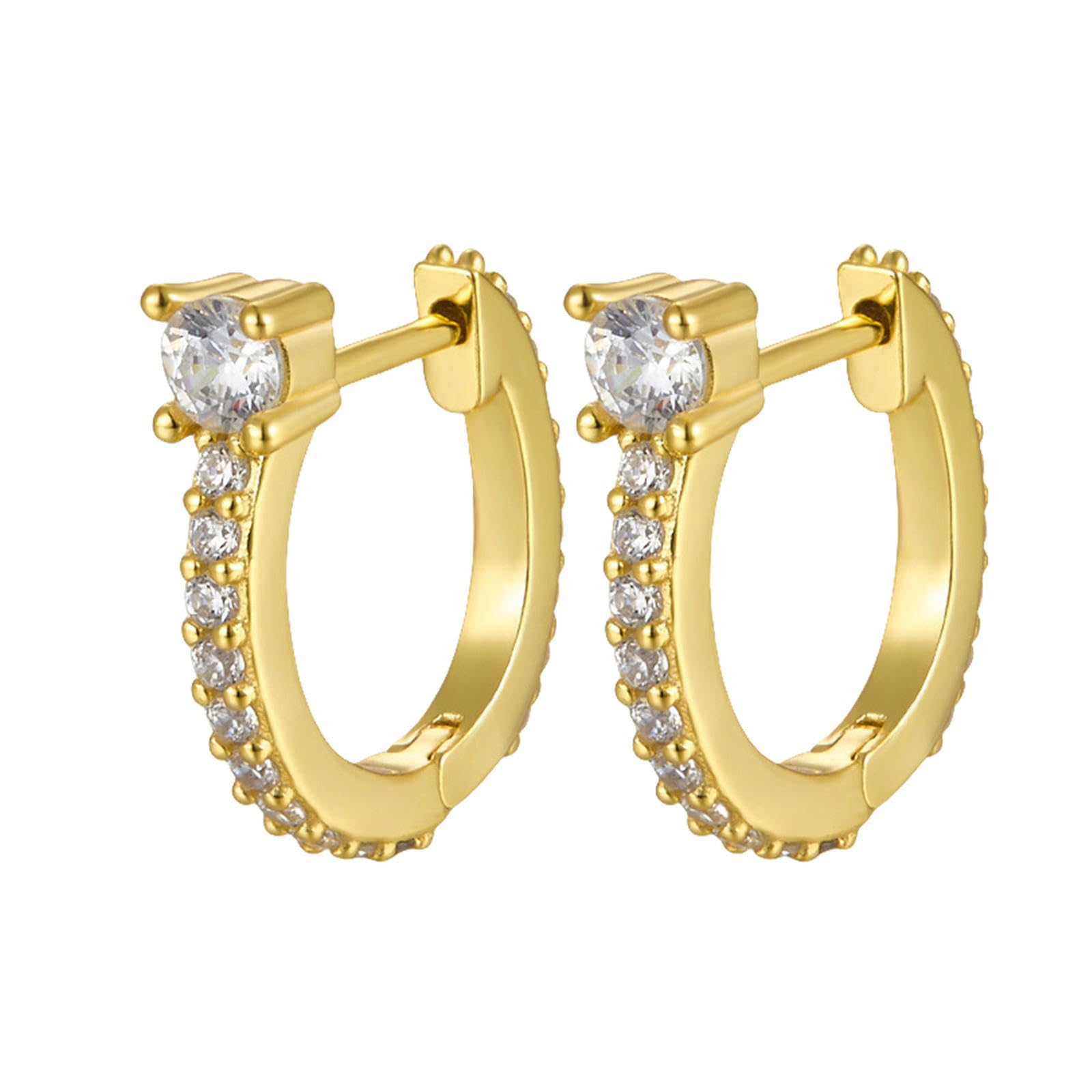 MYLLJBD Silver Earrings For Women Earrings For Women, Tiny Hoop Earrings | Small Helix Tragus Cartilage Earrings,cuff Huggie Hoops Mini Piercing -gold