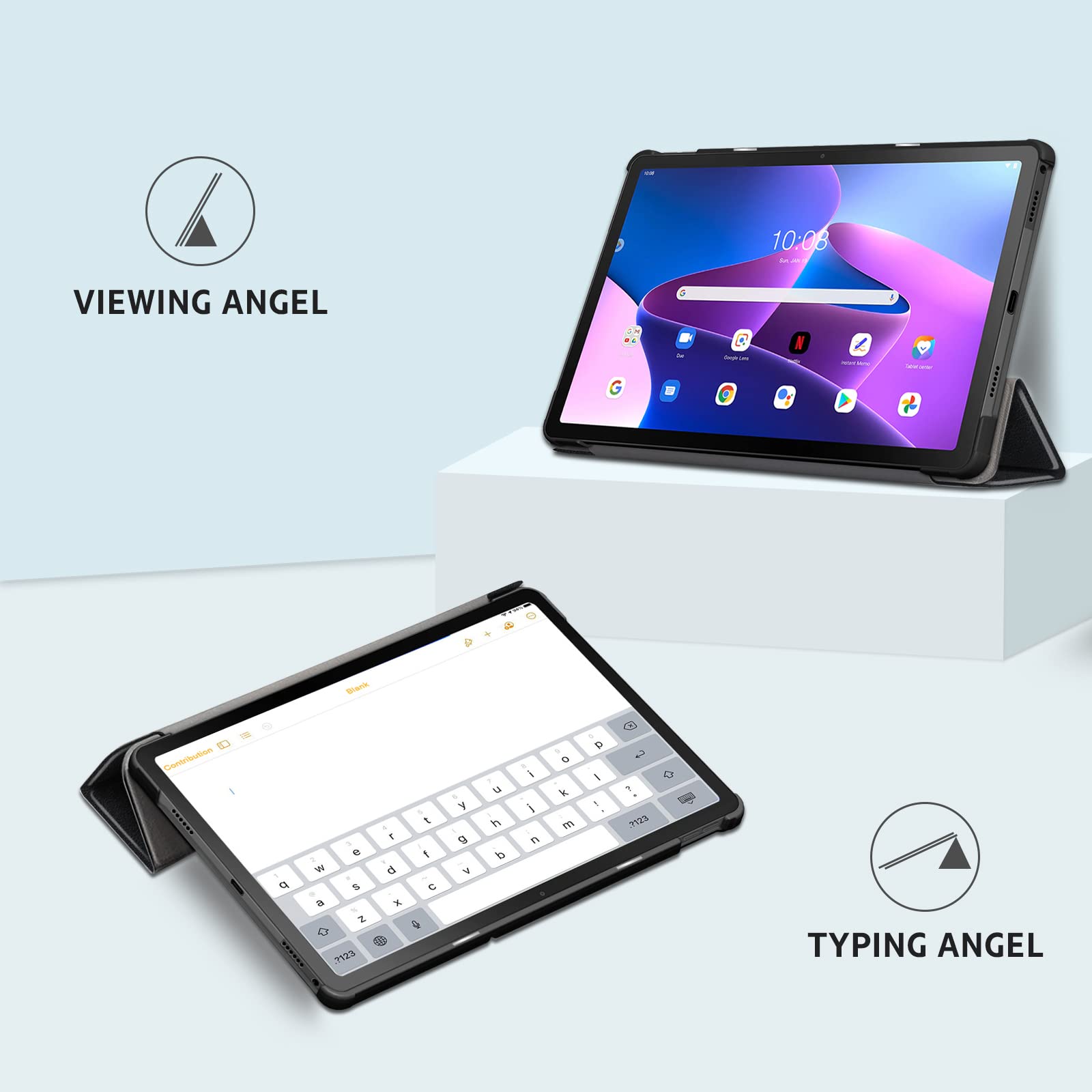 Custodia SilverHT Black Wave Per Lenovo M10.6 HD Plus 3a Generazione Tb X505f - Foto 3