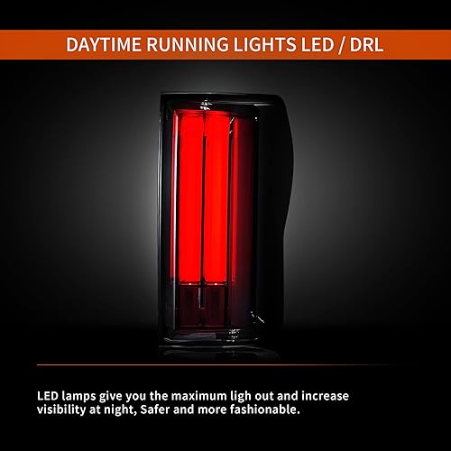 Miniatura 6 de VLAND Luces traseras LED ahumadas compatibles con Toyota Tundra 2007-2013 con función de giro de freno de marcha atrás, lámparas traseras y