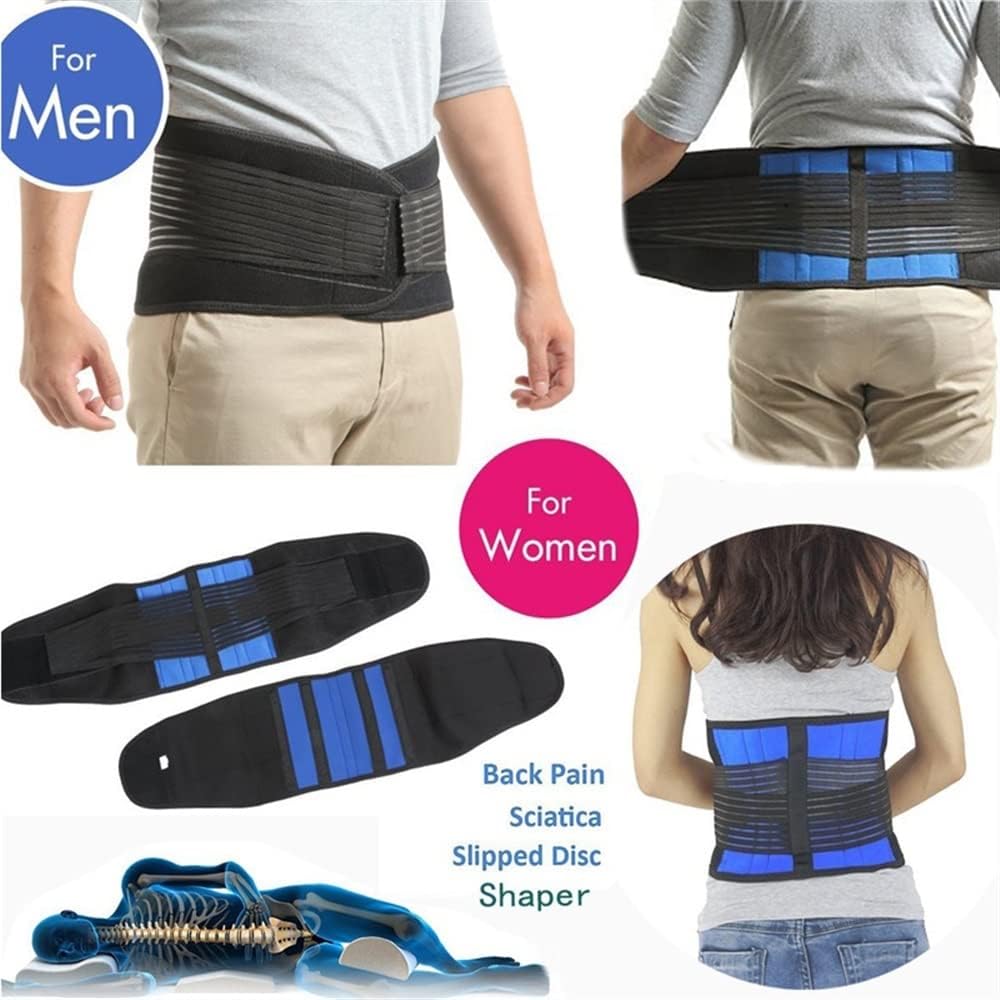S-6XL Double Pull Back Lumbar Support Belt for Men and Women - Lower Back Brace & Spine Decompression for Optimal Support and Pain Relief (XX-Large)